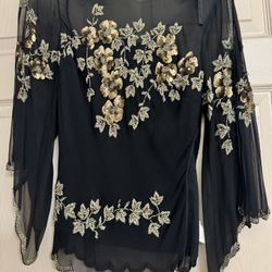 Embroidered Silk Blouse 