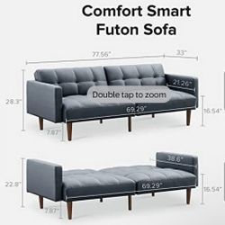 Mopio Aaron Futon Convertible Sofa Sleeper Futon 