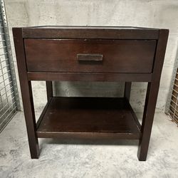 Dark Wood Nightstand / End Table 