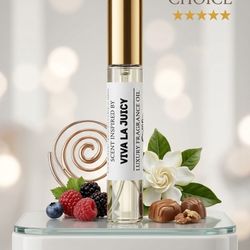 VIVA LA JUICY Luxury Fragrance Oil Spray – 15 ml Travel Size, Long-Lasting White Floral & Caramel Scent Unleash Your Inner Glamour Step into the spotl