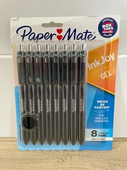 Paper Mate InkJoy Retractable Gel Pens, Medium Point, 0.7mm, Black Ink, 8 Pack (1958856)