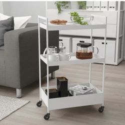 White Metal Modern Cart