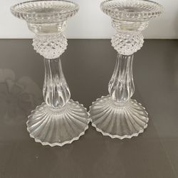 2 Crystal Candle Holders