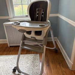 Baby high chair with wheels