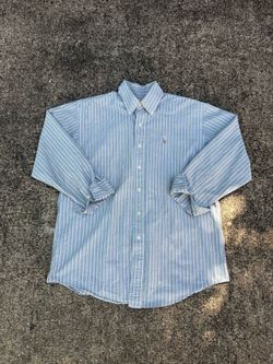 Polo Ralph Lauren blue striped button up shirt size large