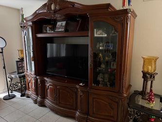Large Wood Entertainment Center Wall Unit