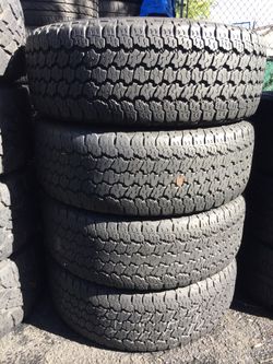 245/65/17 Goodyear set of used tires in great condition 70% tread 225$ plus tax for 4. Installation balance and alignment available but not included.