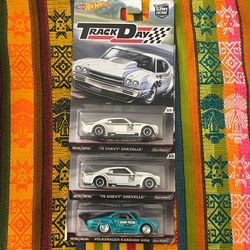 Hot wheels Track Day Chevelle and Maryann ghia