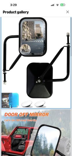 Doors Off Mirrors Fits Jeep Wrangler JK JL & Unlimited Side Mirror