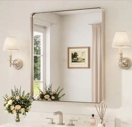 TETOTE 30 x 36 Brushed Nickel Bathroom Vanity Mirror