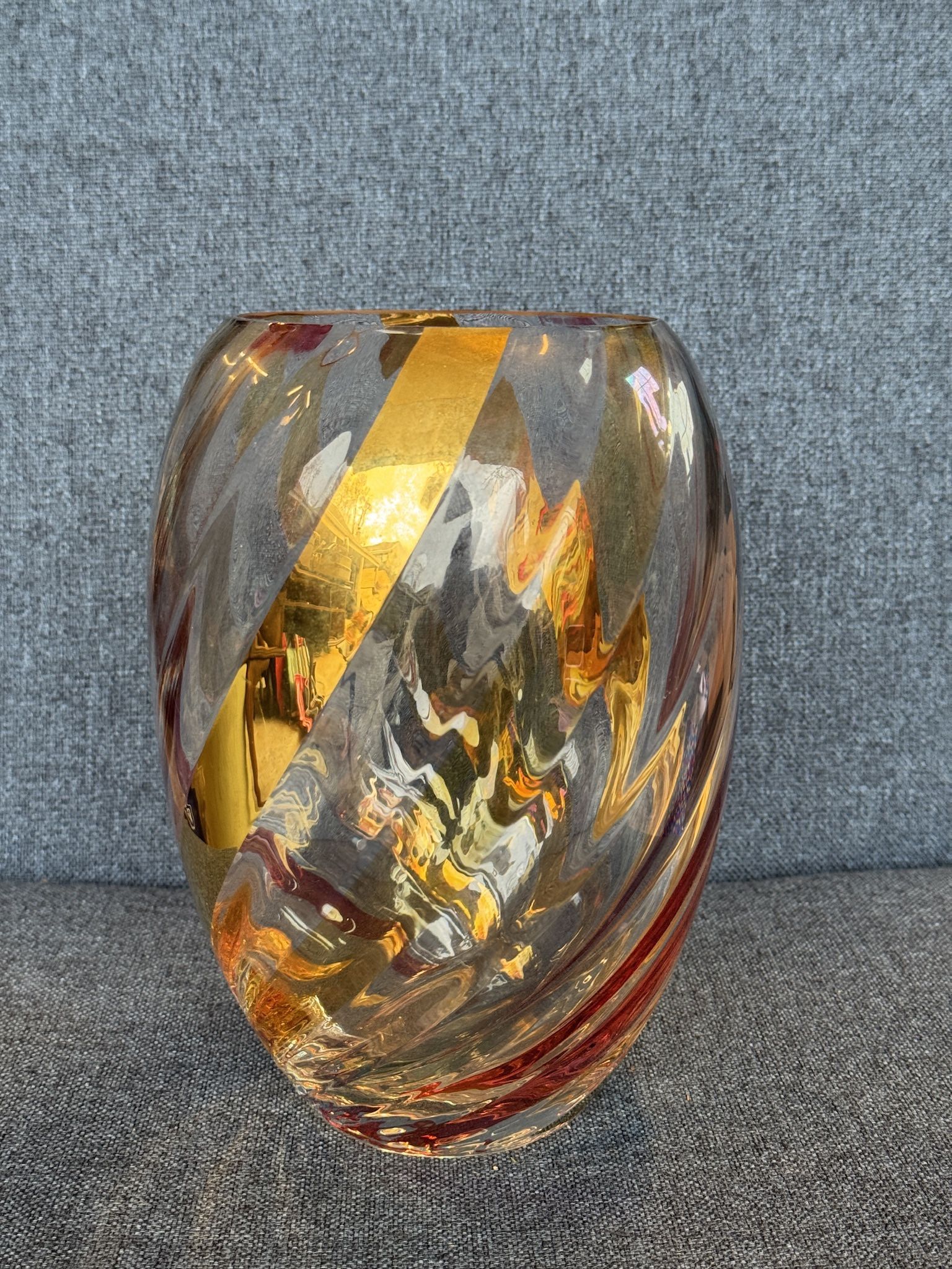 Bohemian art glass vase