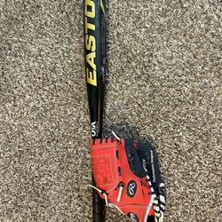 Youth Baseball Bat & Glove 
