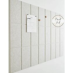 Brand New Large Cork Board  -Pack of 24- Black Felt Board Alternative - Felt Bulletin Board Tiles for Wall Decor, Push pin Board Wall Organizer  (Ivor