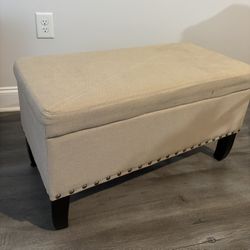 Sand Brown Storage Ottoman 