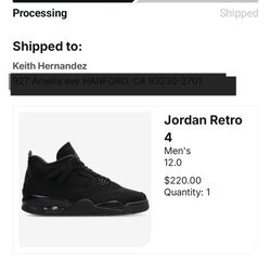 Jordan Retro 4 Blackcats 2025