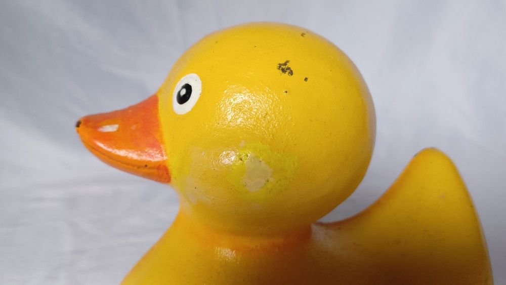 Vintage Cast Iron "RUBBER DUCKY " Duck Doorstop