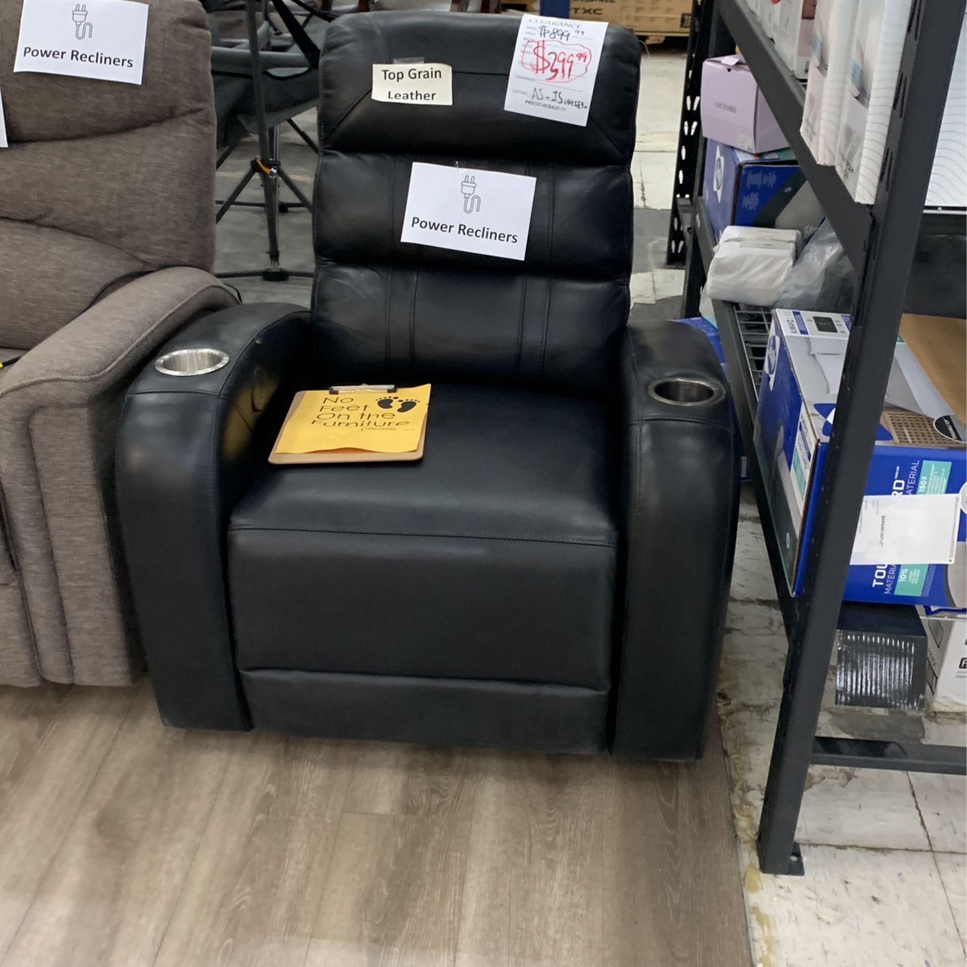 Black Leather Recliner Chair