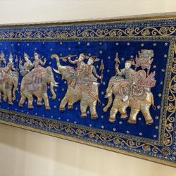 Antique Burmese Empire Kalaga Tapestry
