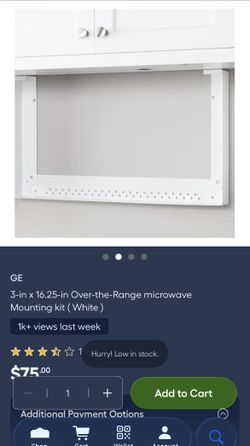 3-in x 16.25-in Over-the-Range microwave Mounting kit (White )
