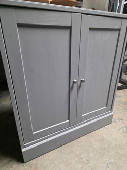 IKEA HAVSTA Solid Wood Storage Cabinet Grey