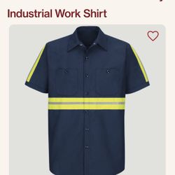Enhanced Visibility Industrial Work Shirt Short And Long Sleeve Red Kap Sizes M, L, XL & 2XL