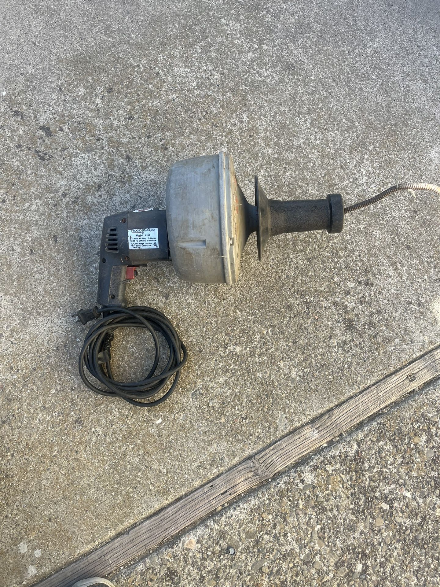 Ridgid Kollmann K-38 Drain Snake Cleaner Sewer Pipe Cleaning