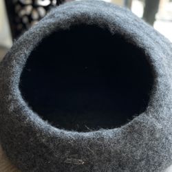 grey wool cat cave (gently used)