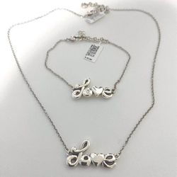 Brighton jewelry LOVE necklace And Bracelet  NEW