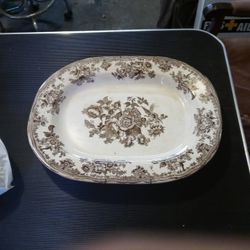 Large Turkey Plate Platter 1800s Very Good Cond