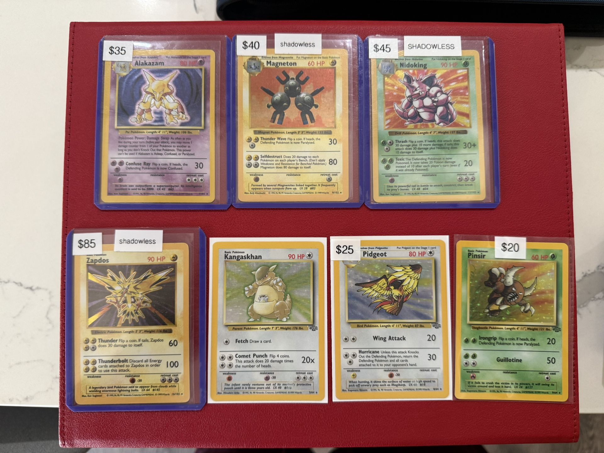Vintage Pokemon Cards Base Set, Base Shadowless, Jungle