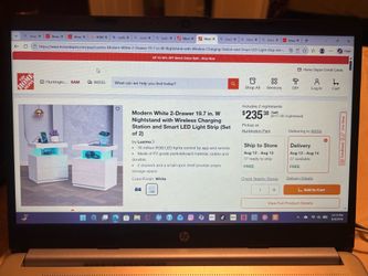 (Set of 2)Modern nightstand w/ wireless charging & LED STRIPS