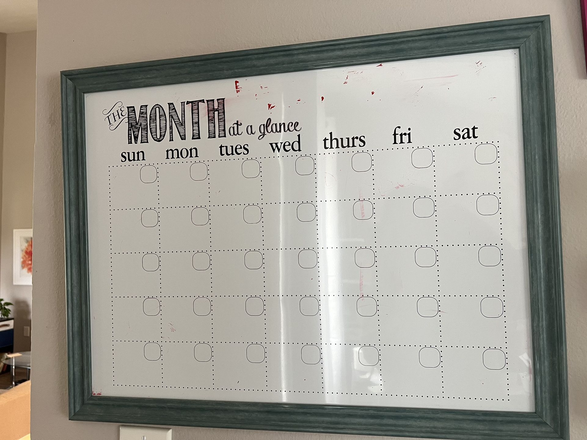 Organizing Dry Erase Calendar And Board