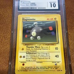 Pokémon 1999 Magnemite Gem Mint 10