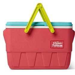 Igloo Special Edition 25 Quart Full Sized Picnic Basket Hard Side Insulated Cooler with Molded in Side Handles


