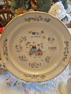 Gorgeous Vtg1985  Heartlands Large Chop Plate Platter -12" Mint Condition - Very Collectible