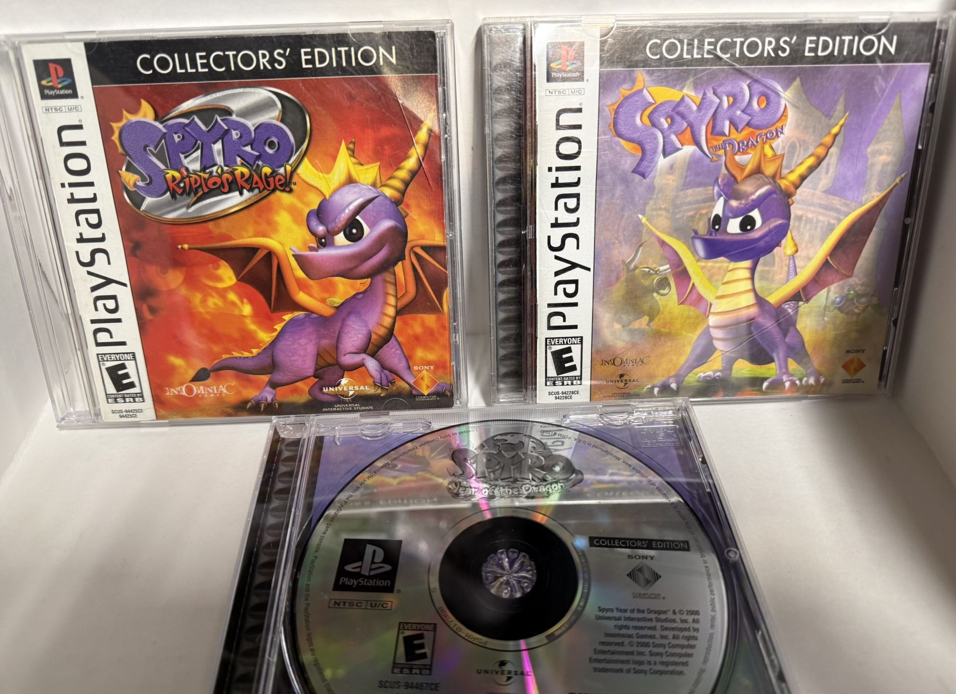 Spyro the Dragon Complete Set 3 PlayStation PS1 Collector's Edition Ripto's Year