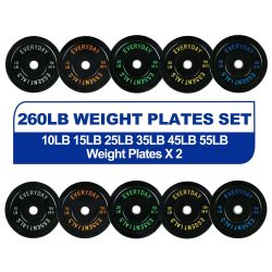BalanceFrom Olympic Bumper Plate Weight Plate with Steel Hub