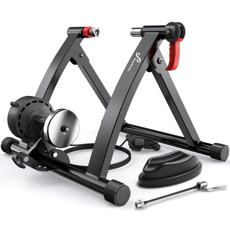 Sportneer Magnetic Bike Trainer Stand – Adjustable 6-Level Resistance Indoor Cycling Trainer for 26–28" & 700C Wheels