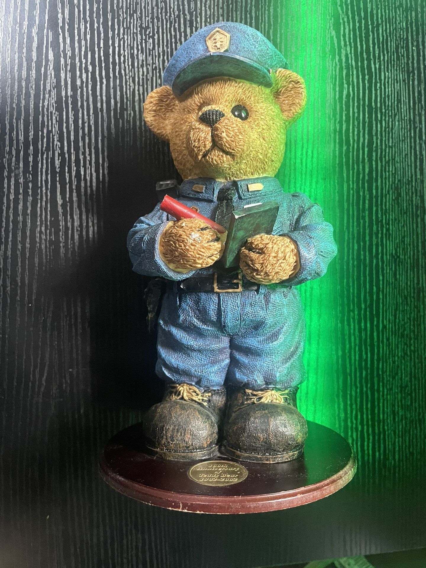 Collectible Vintage Resin Police Bear Figurine