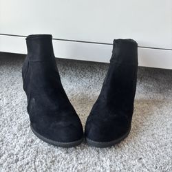 Black Ankle Wedge Boots- Great Condition 6.5