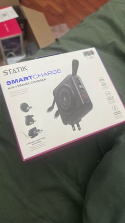 Statik SmartCharge (Gen 2) Power Bank, 5-in-1 Travel Charger, Wall Plug & Built-in USB C Cables, Watch Charger for Apple Watch, 10000mAh, European Ada