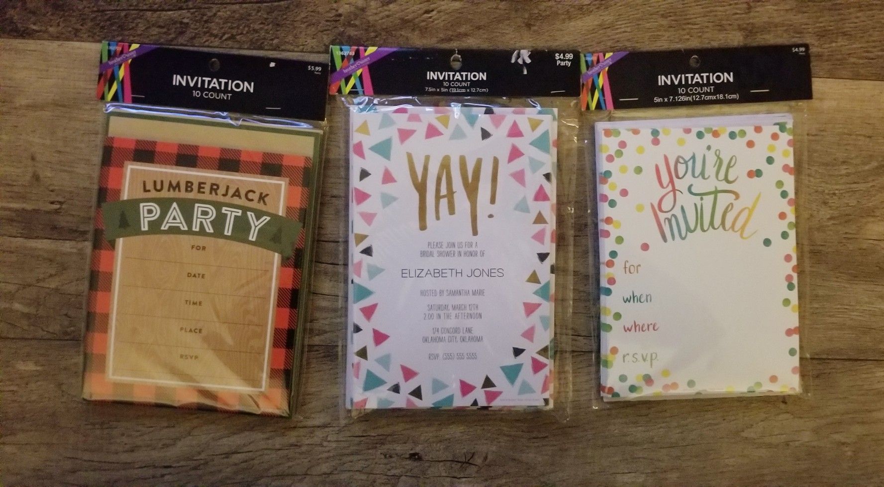 NEW in Package Bundle of (3) 10 count each pack of invitations.