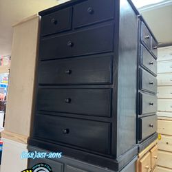 Black Duplex Pinewood Dresser Cajonera Chest Mueble Nuevo 