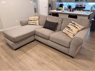 Beige Sectional Sofa with Chaise