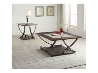 Isiah Black Nickel & Clear Glass Coffee Table