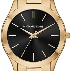 MICHAEL KORS Goldtone Stainless steel Watch NEW in Box