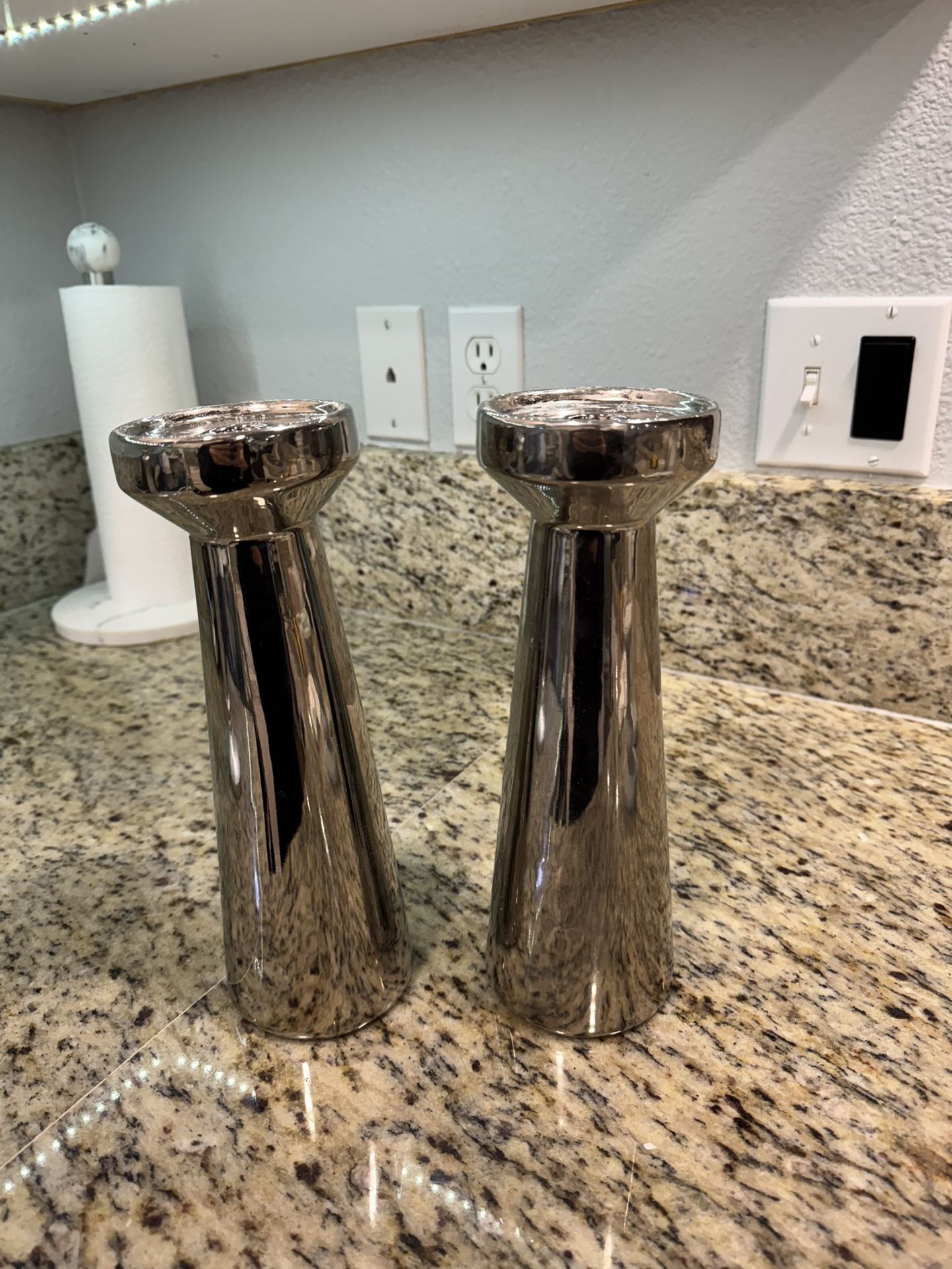 2 Candle Holders Silver