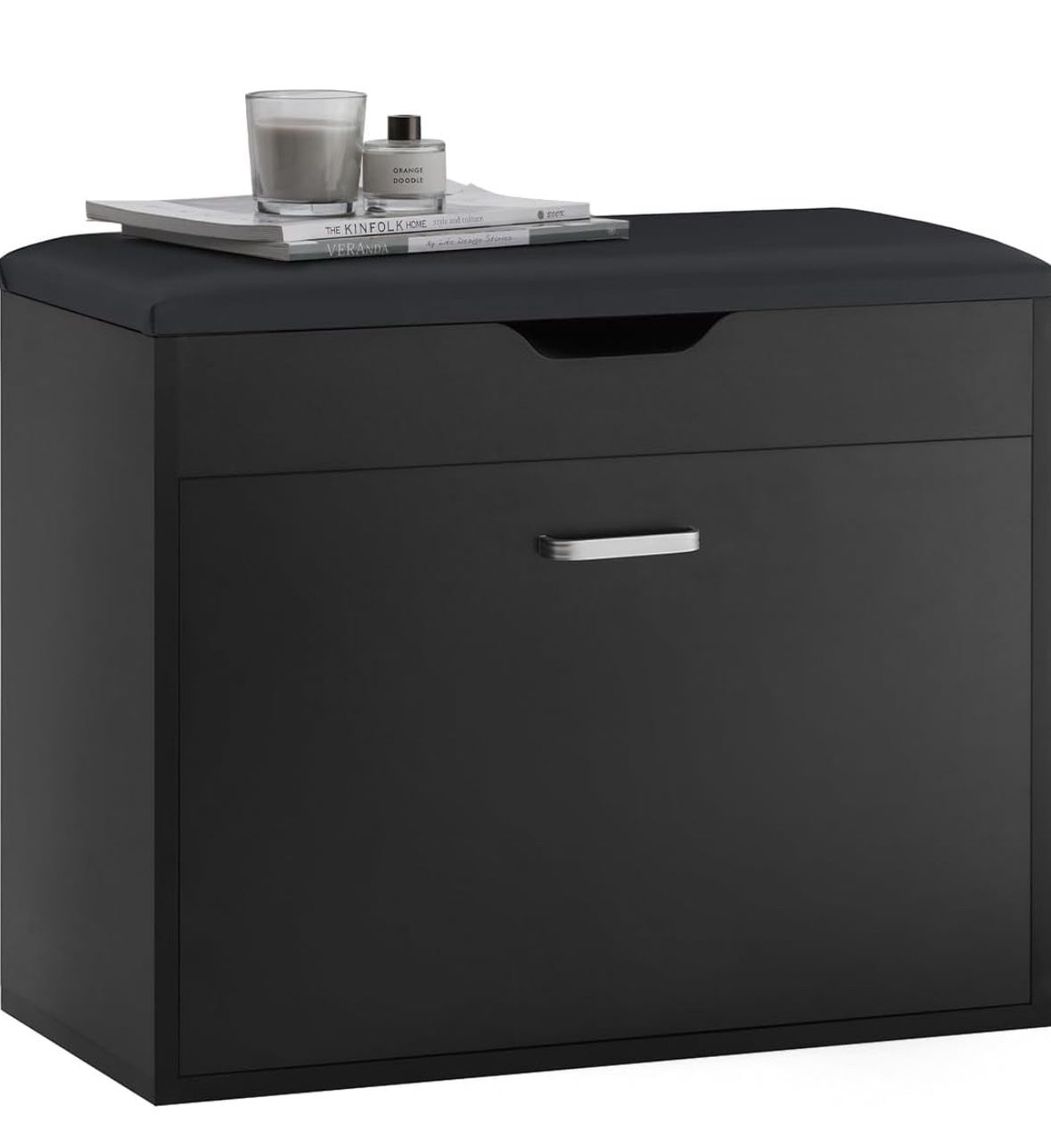SoBuy Small Shoe Bench, Narrow Shoe Cabinet with Folding Padded Seat - Brand New In Box