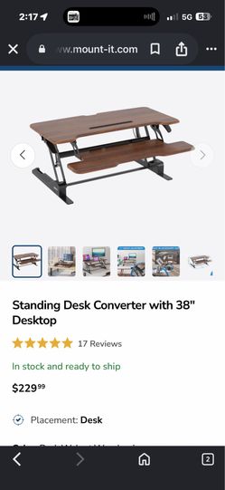 Standing Desk Converter with 38" Desktop