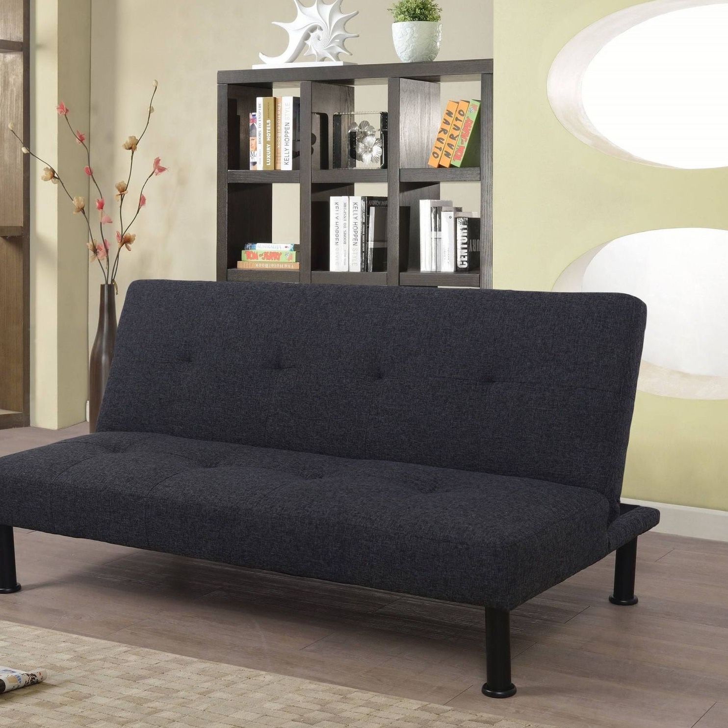 Dark Gray Convertible Futon Sofa Bed